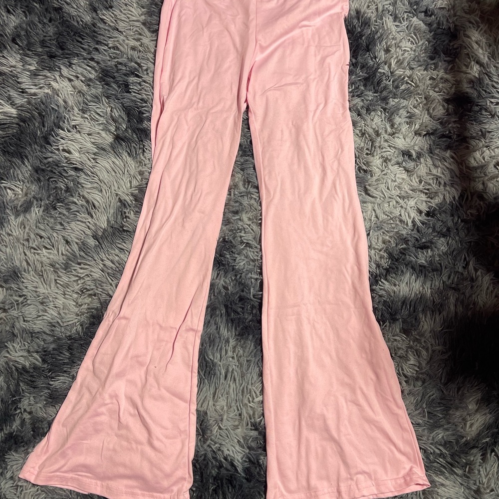 Pink Flared Yoga Pants